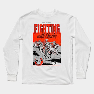 Fighting With Charlie Buffalo Bill Western Cowboy Retro Comic Long Sleeve T-Shirt